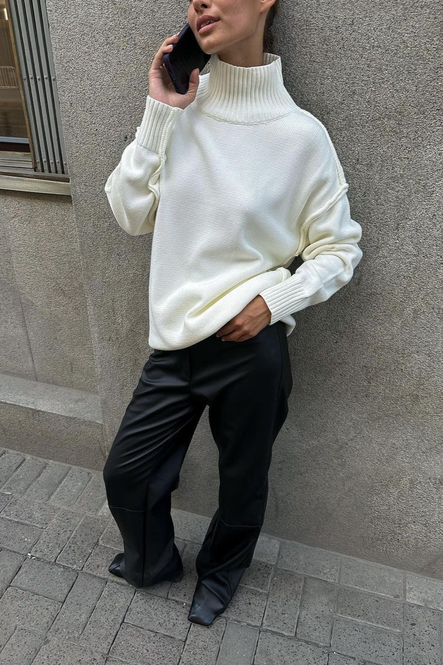 Pullover Damen mit Stehkragen und lockerer Passform - J&B - 6 - Jasminaboutique.com