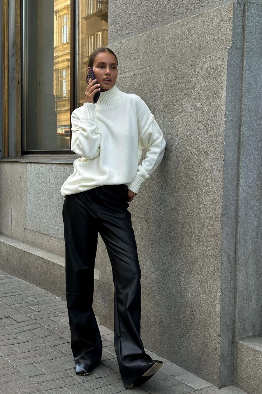 Pullover Damen mit Stehkragen und lockerer Passform - J&B - 7 - Jasminaboutique.com