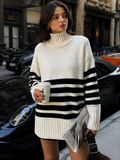 Pullover Damen mit hohem Kragen und lässigem Schnitt - J&B - 1 - Jasminaboutique.com
