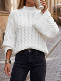 Pullover Damen mit hohem Kragen und weitem Schnitt - J&B - 1 - Jasminaboutique.com