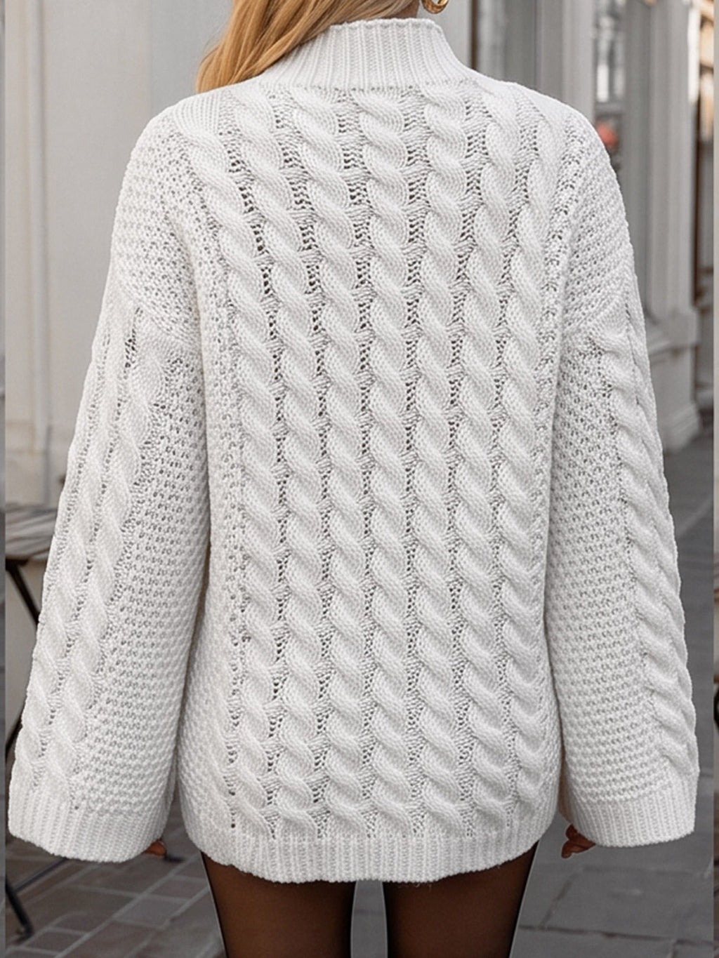Pullover Damen mit hohem Kragen und weitem Schnitt - J&B - 5 - Jasminaboutique.com
