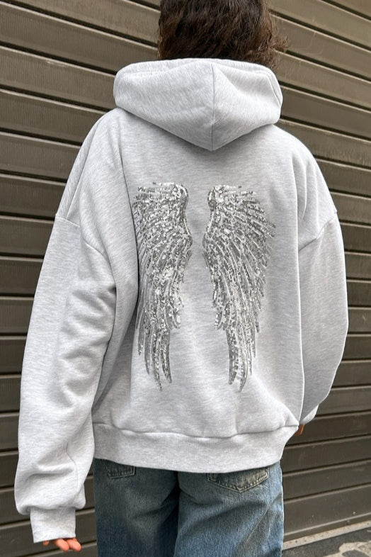 Hoodie Damen mit Kapuze und auffälligem Design - J&B - 5 - Jasminaboutique.com