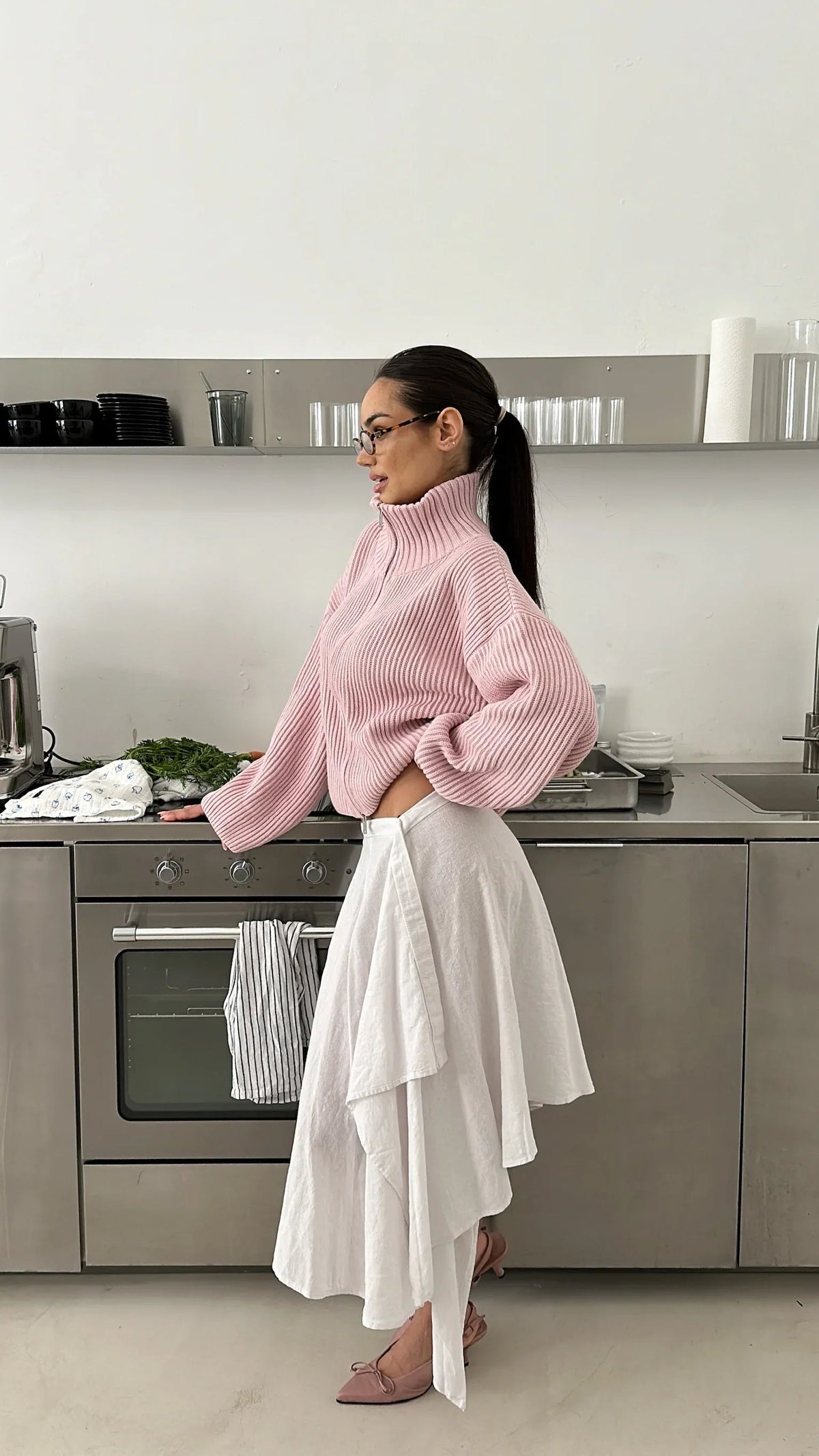 Pullover Damen mit hohem Kragen und Reißverschluss - J&B - 4 - Jasminaboutique.com