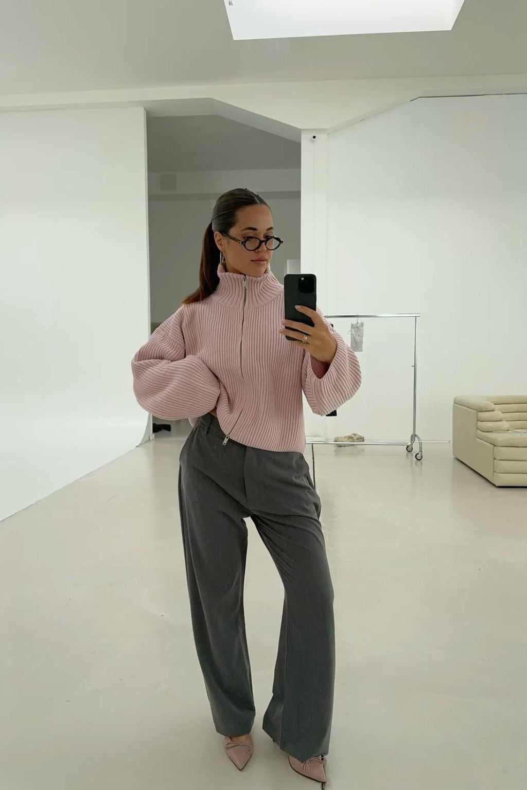 Pullover Damen mit hohem Kragen und Reißverschluss - J&B - 7 - Jasminaboutique.com