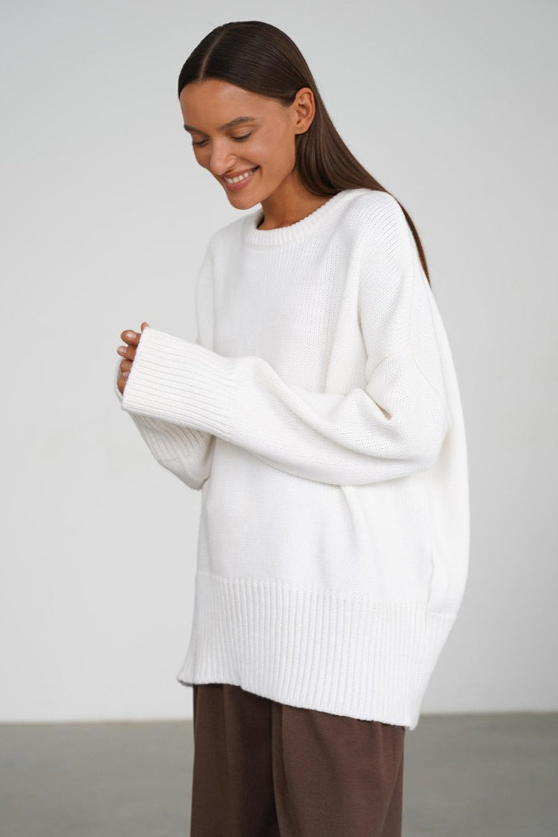 Pullover Damen mit lockerer Passform und Rundhalsausschnitt - J&B - 11 - Jasminaboutique.com