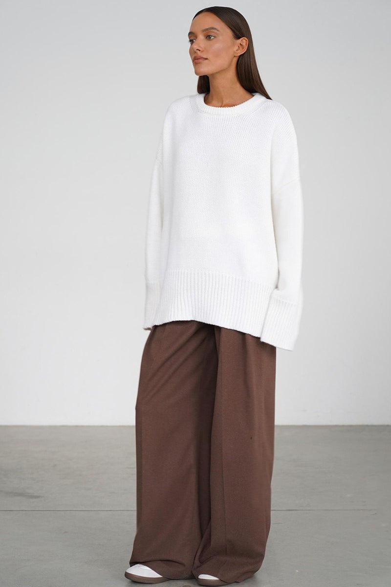 Pullover Damen mit lockerer Passform und Rundhalsausschnitt - J&B - 13 - Jasminaboutique.com