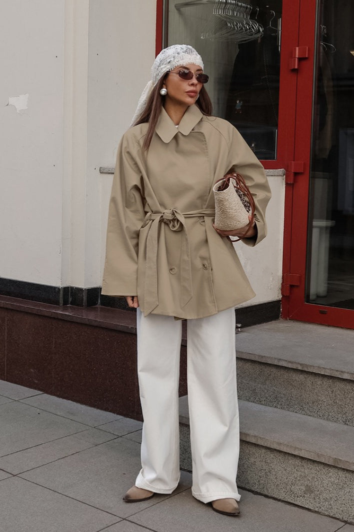 Jacket Damen mit Taillengürtel und weitem Schnitt - J&B - 2 - Jasminaboutique.com