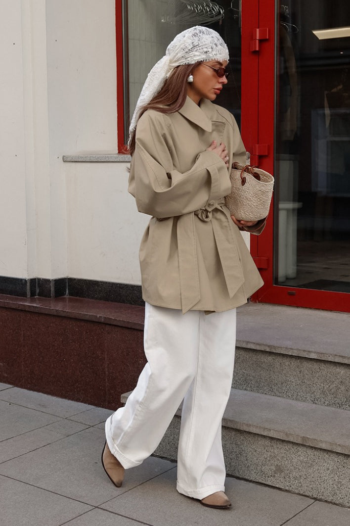 Jacket Damen mit Taillengürtel und weitem Schnitt - J&B - 3 - Jasminaboutique.com