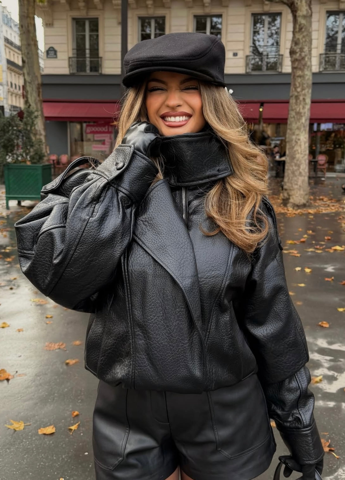 Jacke Damen - Oversized Schnitt mit hohem Kragen und Reißverschluss - J&B - 3 - Jasminaboutique.com