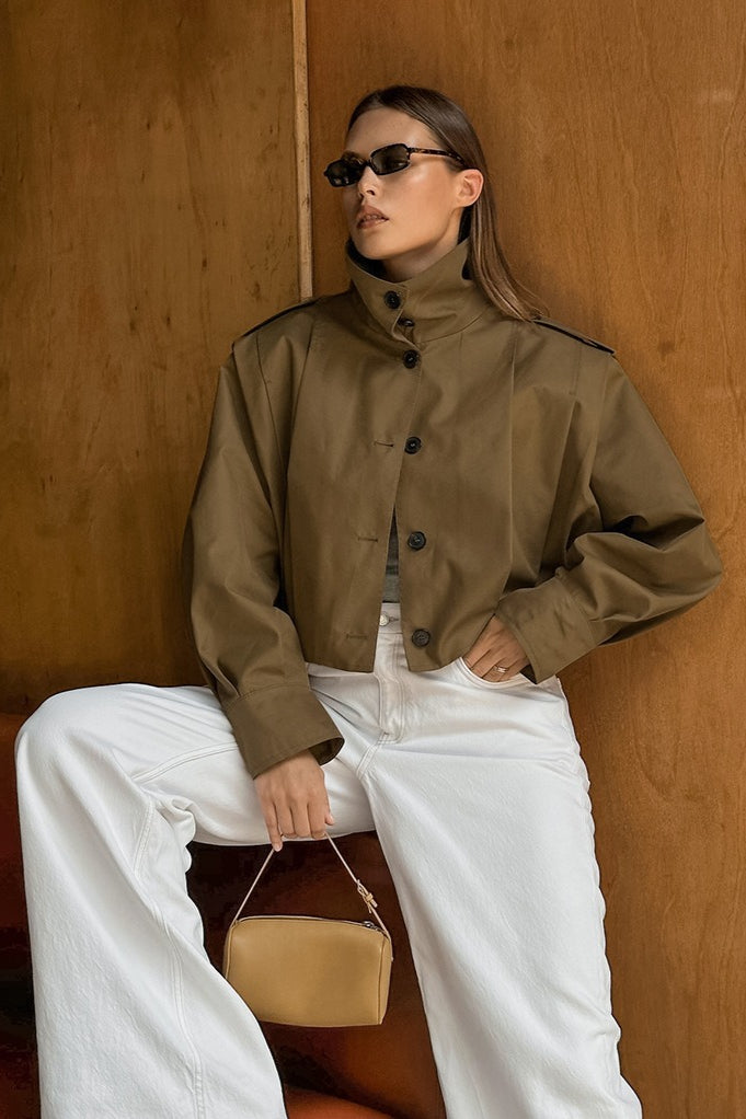 Oversized Jacke Damen Weit geschnitten mit ballonförmigen Ärmeln - J&B - 4 - Jasminaboutique.com
