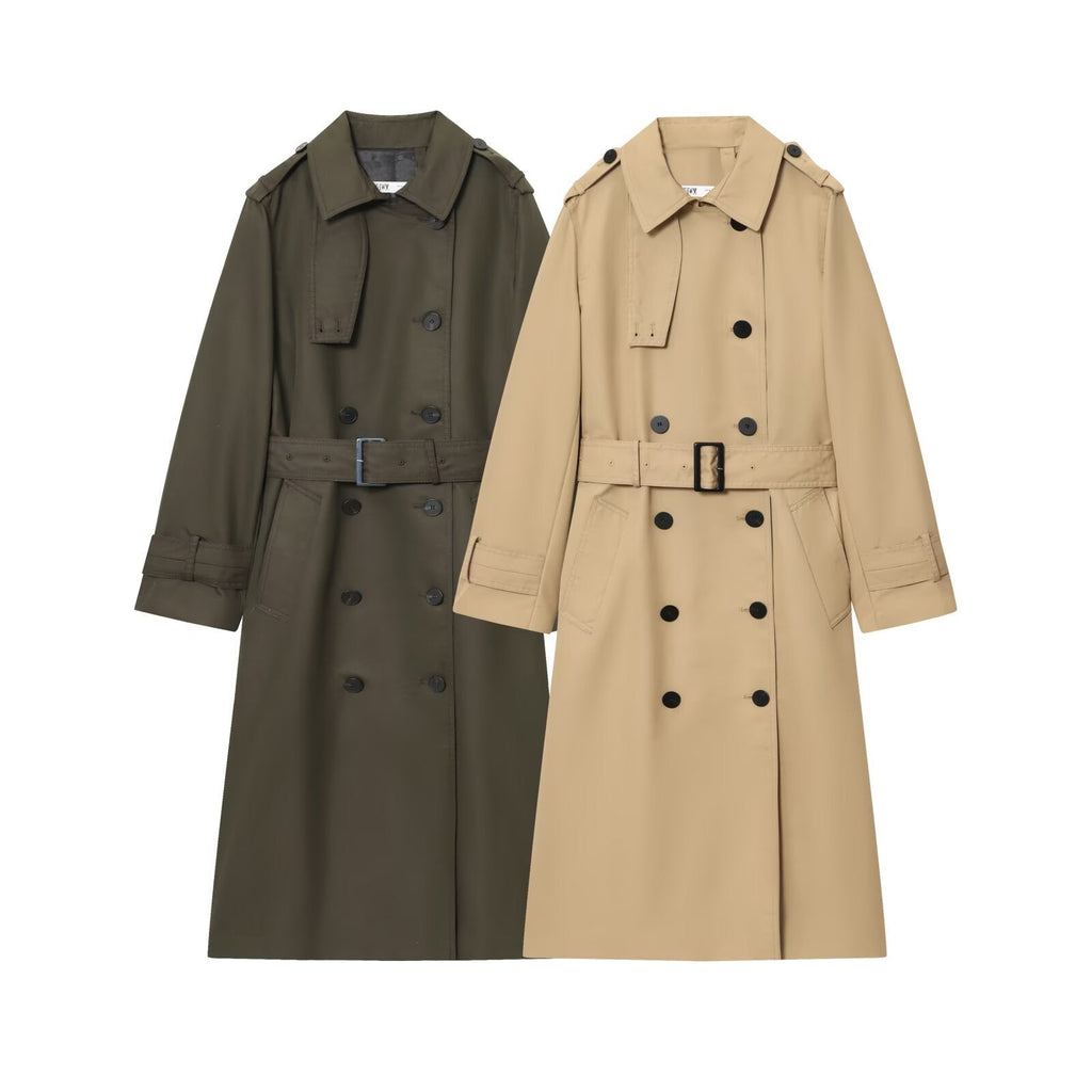 Trenchcoat Damen - Klassischer Schnitt mit Taillengürtel - J&B - 5 - Jasminaboutique.com