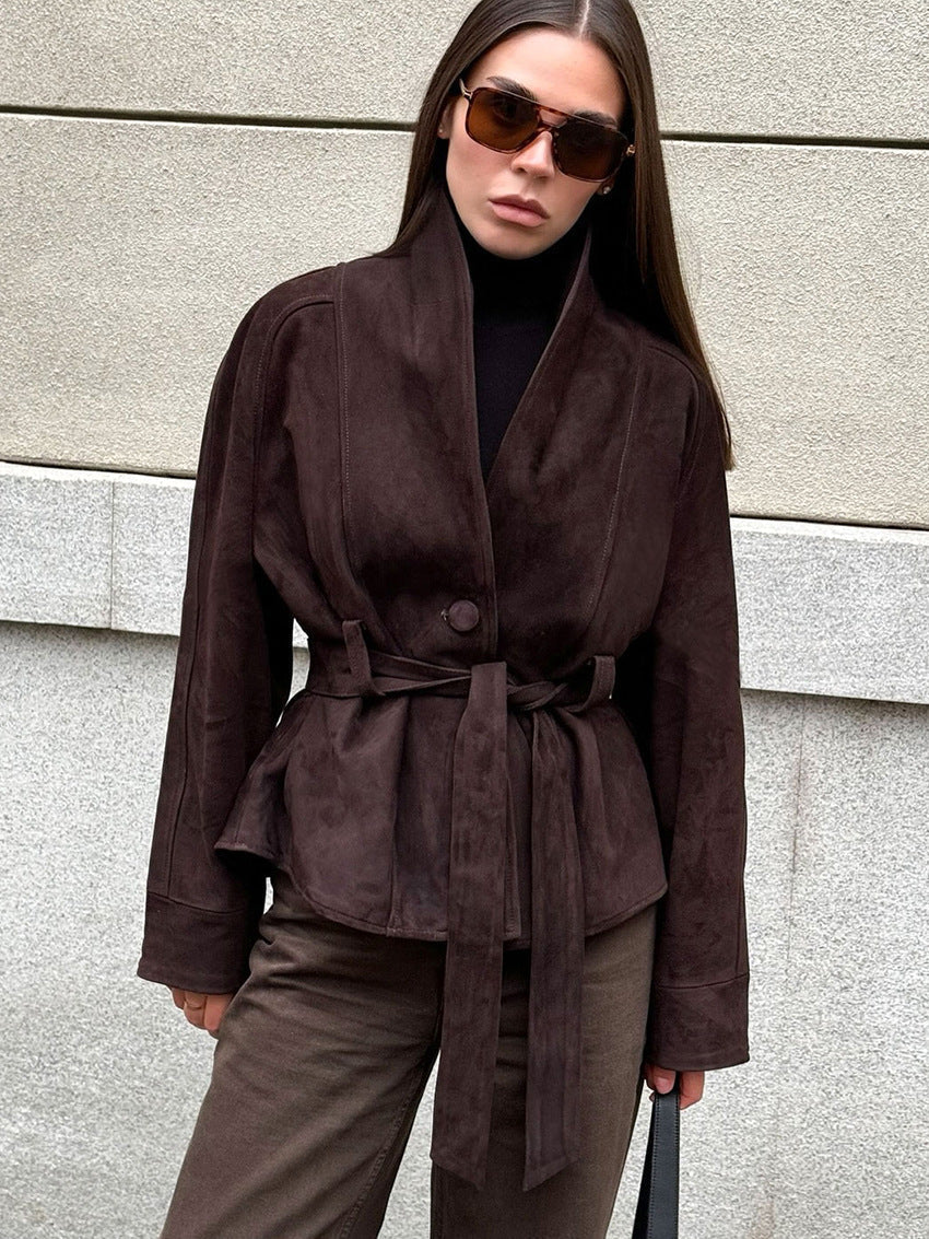 Jacke Damen mit Gürtel – Lässiger Schnitt und elegante Details - J&B - 9 - Jasminaboutique.com