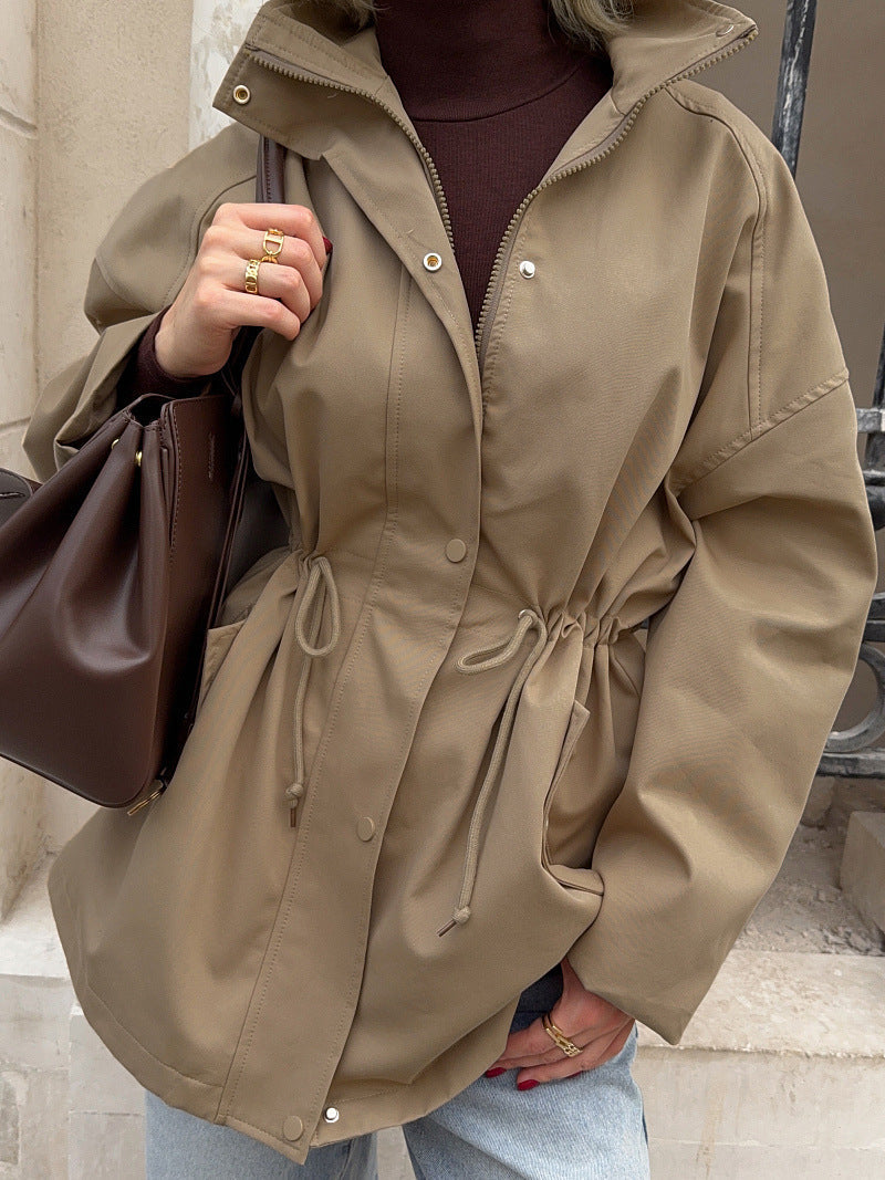 Jacke Damen mit hohem Kragen und Taillenzug - J&B - 6 - Jasminaboutique.com