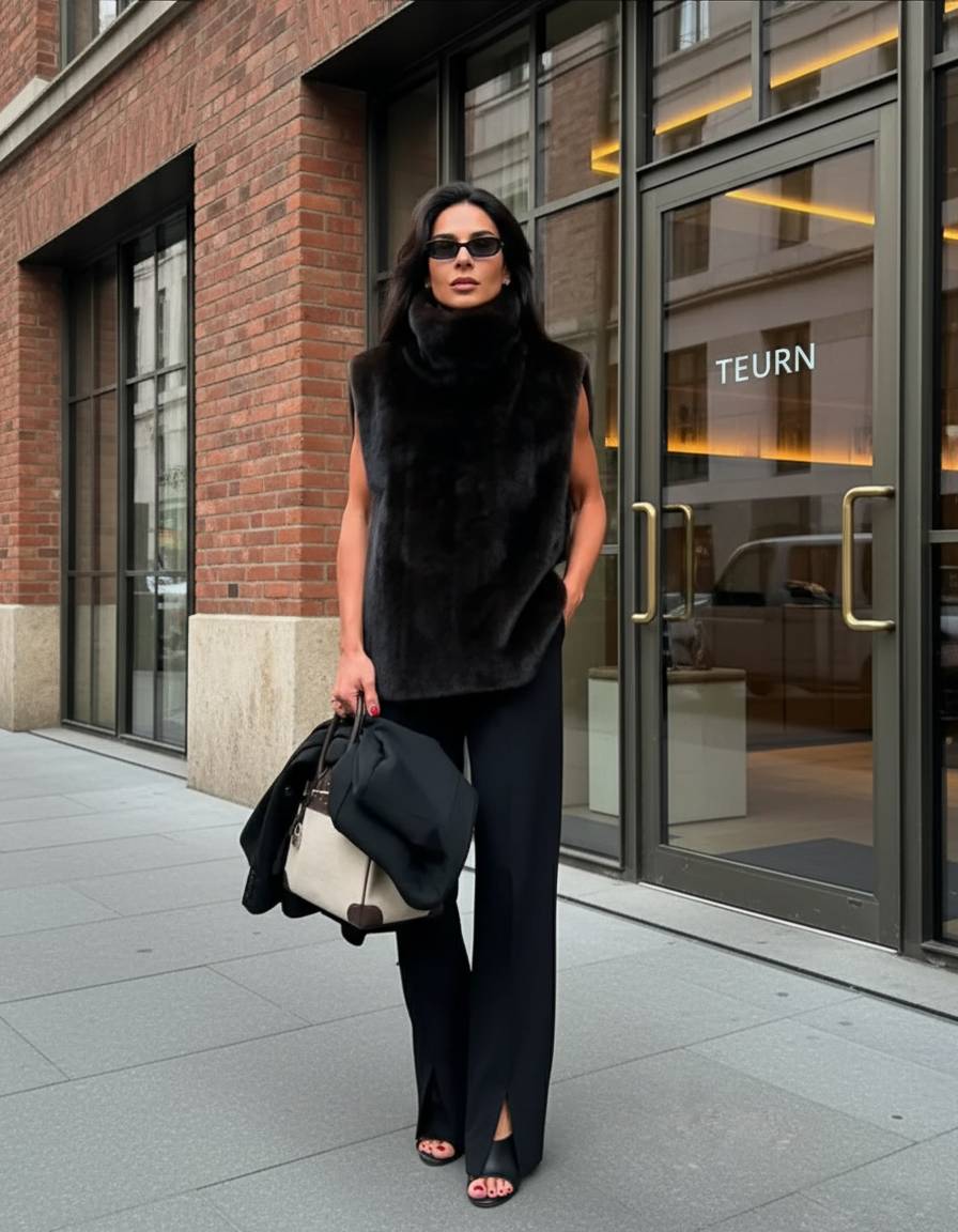 Weste Damen mit hohem Kragen und ärmellosem Schnitt - J&B - 1 - Jasminaboutique.com