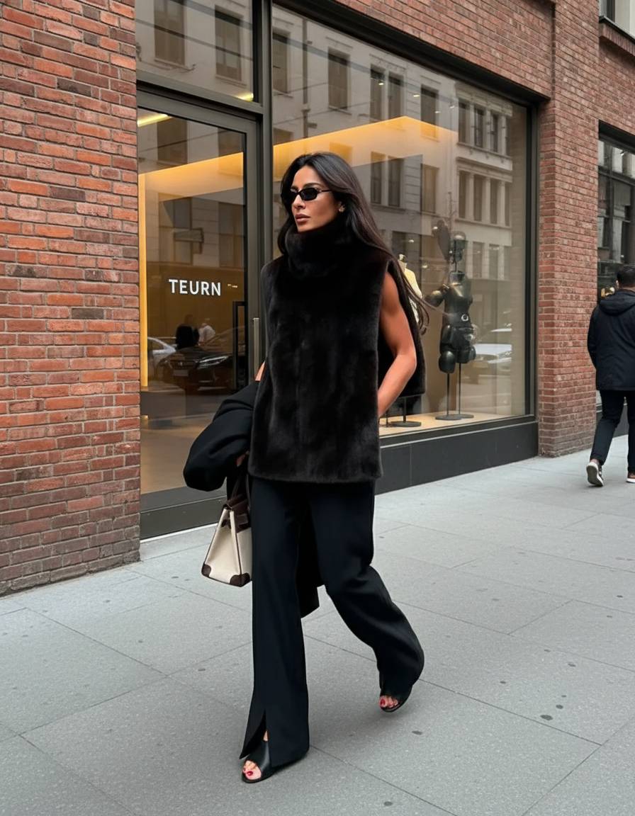 Weste Damen mit hohem Kragen und ärmellosem Schnitt - J&B - 2 - Jasminaboutique.com
