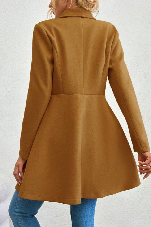 Mantel Damen mit Wasserfallkragen und taillierter Silhouette - J&B - 16 - Jasminaboutique.com
