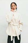 Jacke Damen mit hohem Kragen und Gürtel - J&B - 1 - Jasminaboutique.com