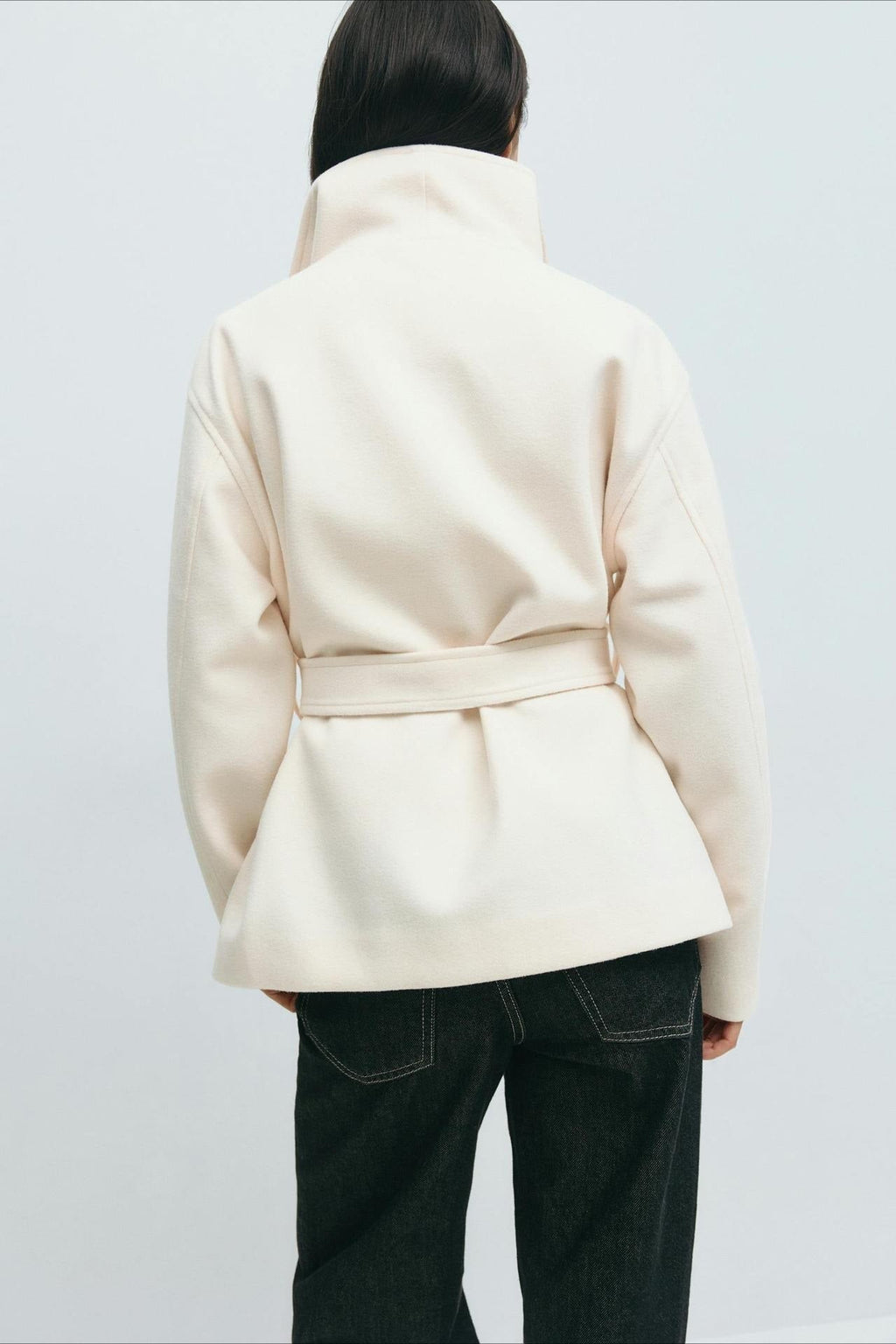 Jacke Damen mit hohem Kragen und Gürtel - J&B - 3 - Jasminaboutique.com