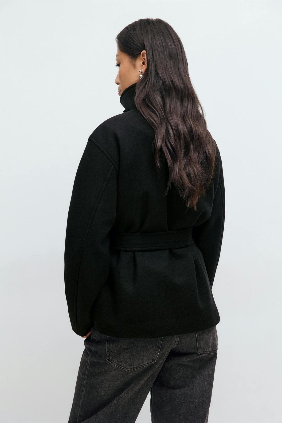 Jacke Damen mit hohem Kragen und Gürtel - J&B - 12 - Jasminaboutique.com