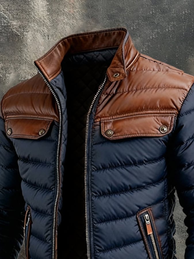 Herren Daunenjacke mit elegantem Schnitt und praktischen Taschen - J&B - 2 - Jasminaboutique.com