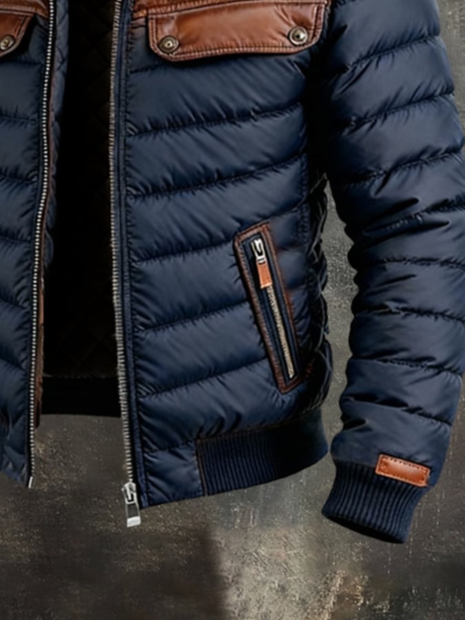 Herren Daunenjacke mit elegantem Schnitt und praktischen Taschen - J&B - 3 - Jasminaboutique.com