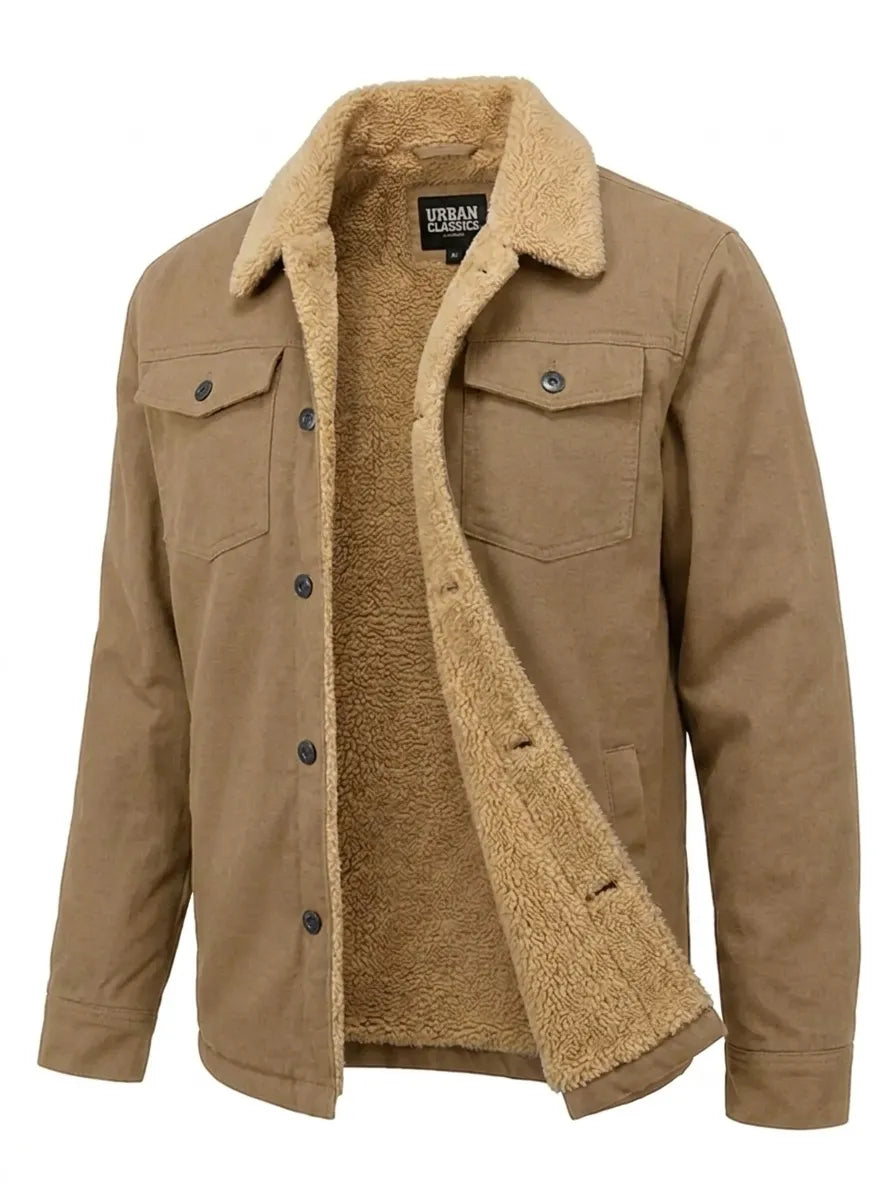 Herren Jacke mit Teddyfell-Kragen und Knopfleiste - J&B - 6 - Jasminaboutique.com