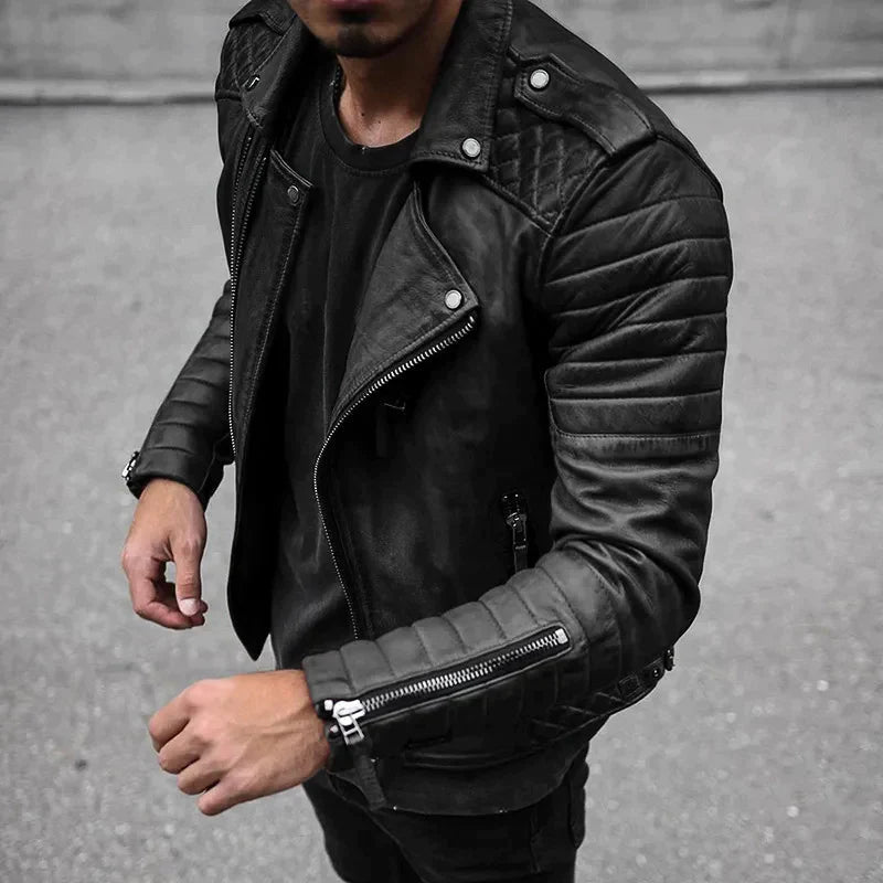 Herren Lederjacke mit modernem Schnitt und robusten Details - J&B - 1 - Jasminaboutique.com
