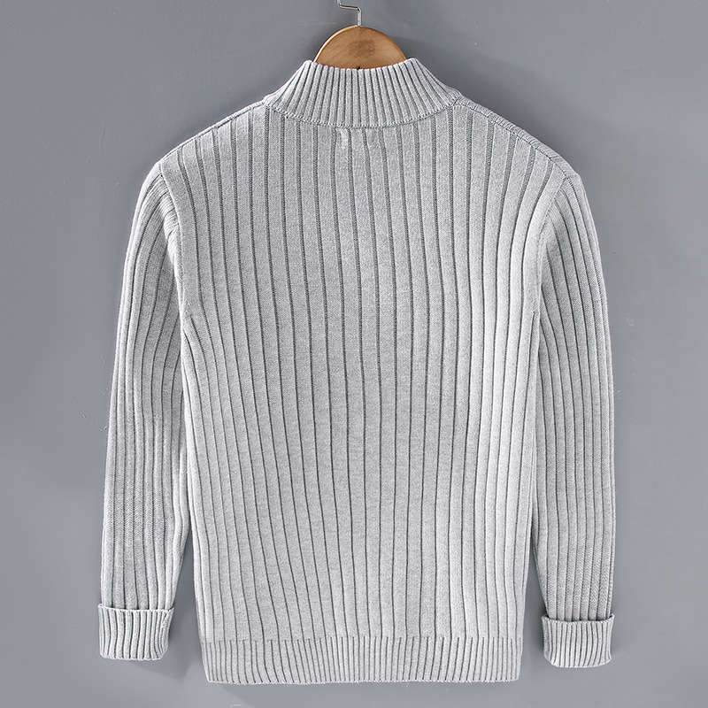Herren Strickjacke mit Stehkragen und Rippstruktur - J&B - 3 - Jasminaboutique.com