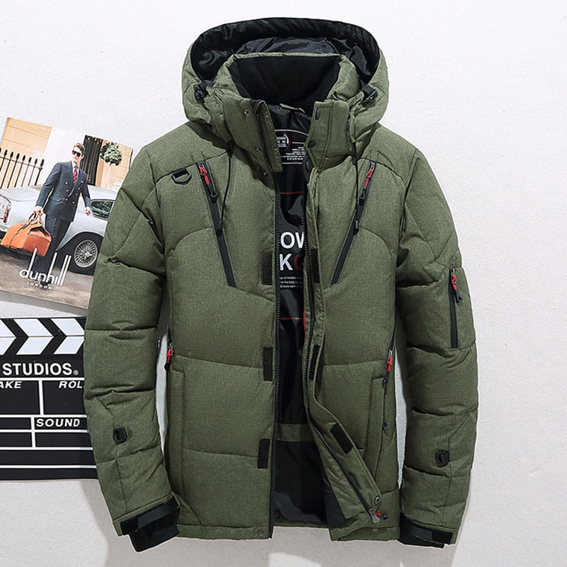 Herren Winterjacke mit abnehmbarer Kapuze und funktionalen Taschen - J&B - 6 - Jasminaboutique.com
