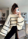 Pullover Damen mit weitem Schnitt und Ballonärmeln - J&B - 1 - Jasminaboutique.com
