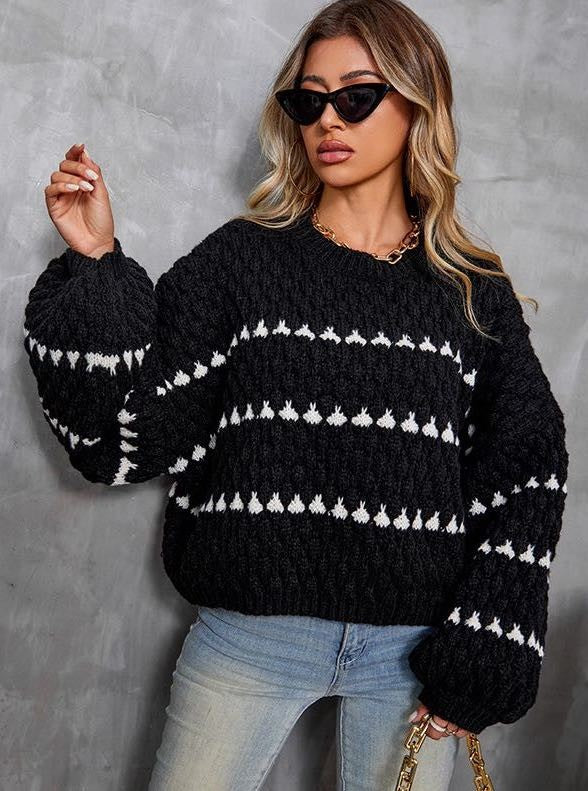Pullover Damen mit weitem Schnitt und Ballonärmeln - J&B - 8 - Jasminaboutique.com