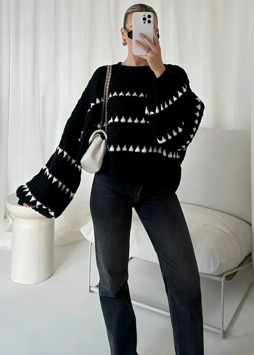 Pullover Damen mit weitem Schnitt und Ballonärmeln - J&B - 9 - Jasminaboutique.com