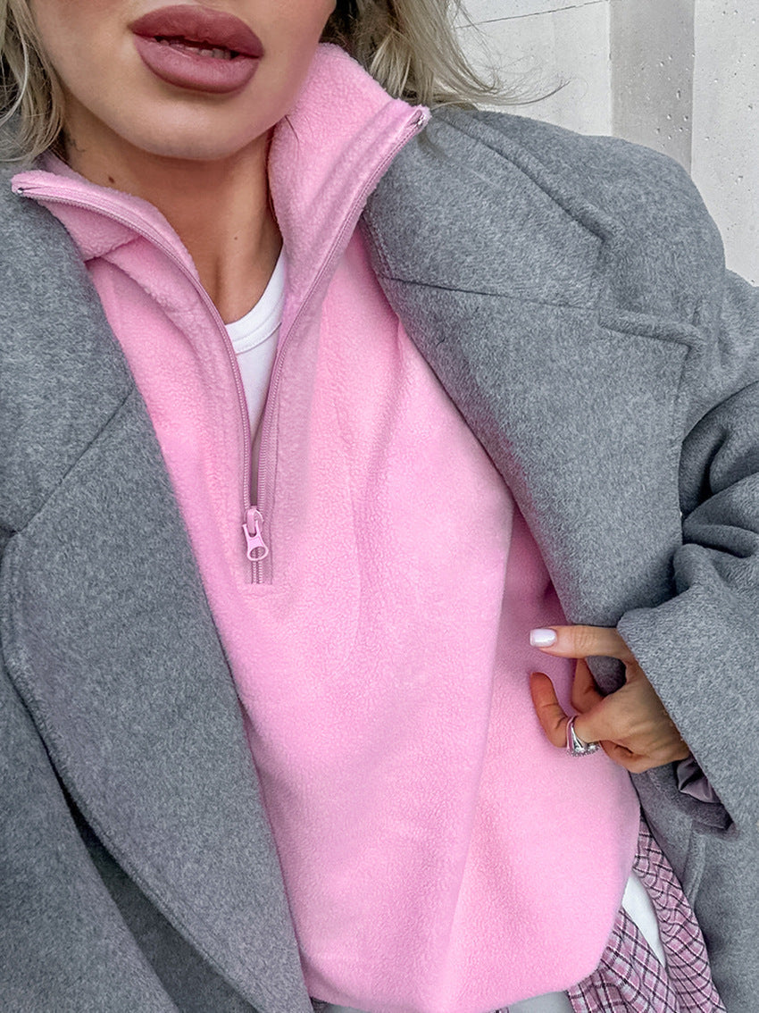 Pullover Damen mit Stehkragen und Reißverschluss - J&B - 4 - Jasminaboutique.com