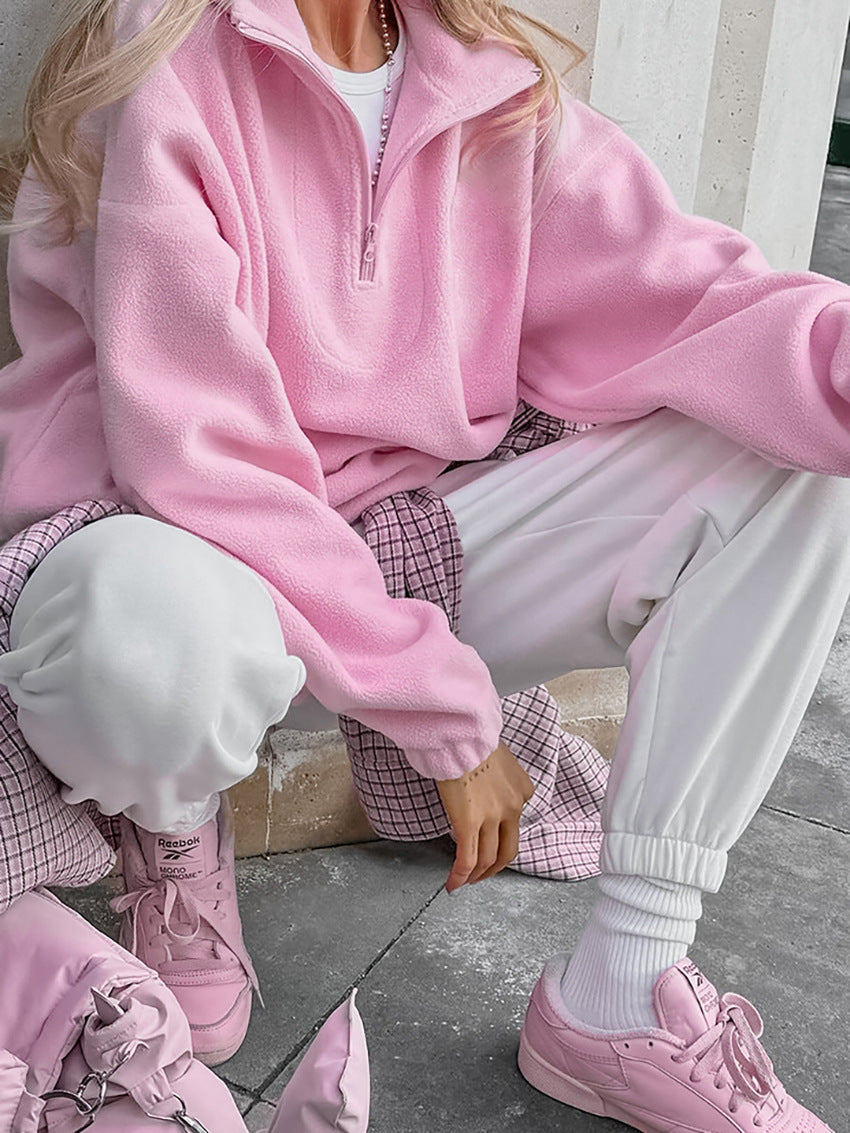 Pullover Damen mit Stehkragen und Reißverschluss - J&B - 7 - Jasminaboutique.com