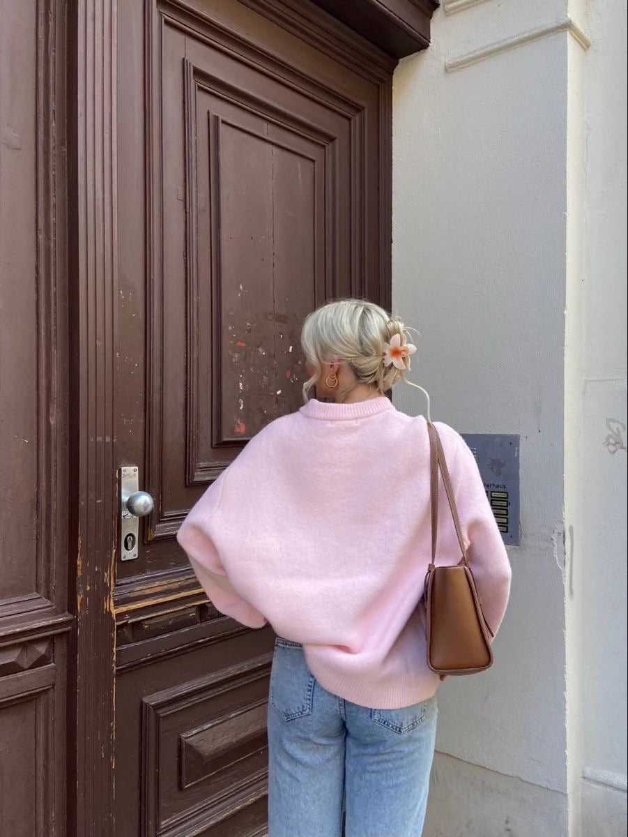 Pullover Damen mit oversized Schnitt und langen Ärmeln - J&B - 5 - Jasminaboutique.com