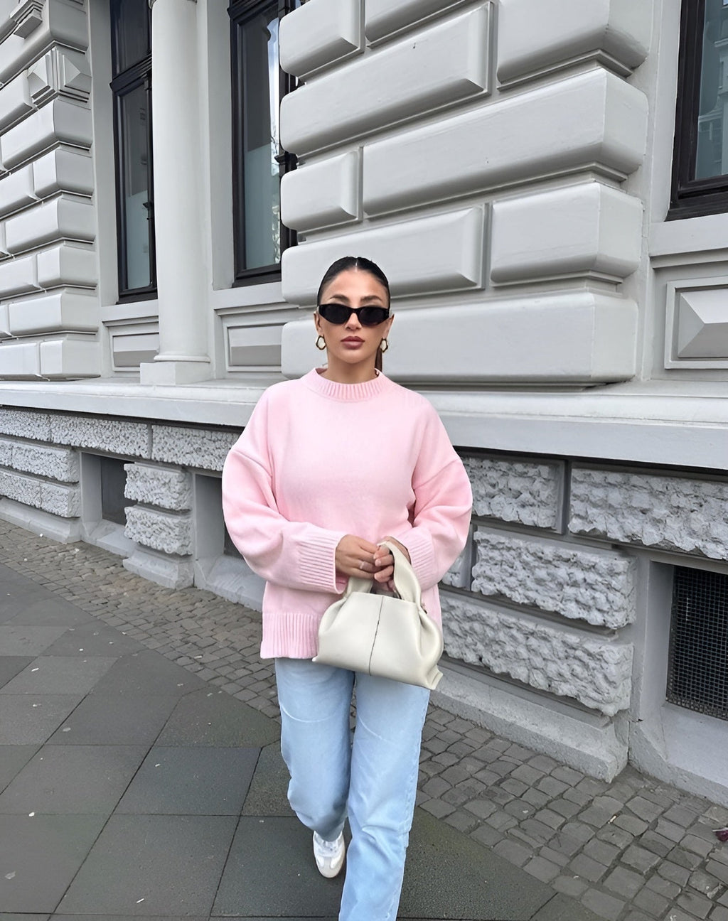 Pullover Damen mit oversized Schnitt und langen Ärmeln - J&B - 8 - Jasminaboutique.com