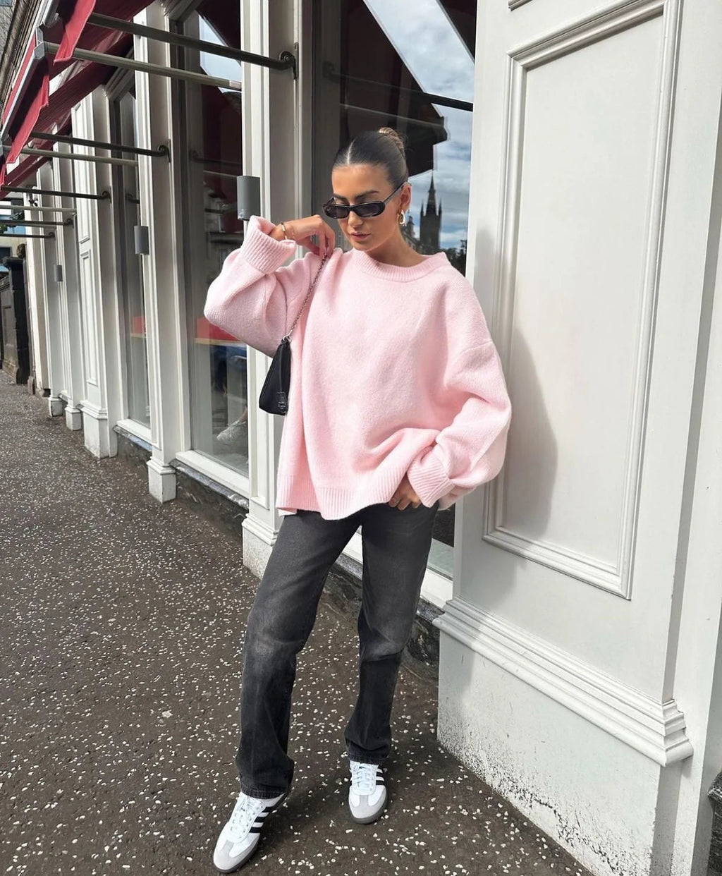 Pullover Damen mit oversized Schnitt und langen Ärmeln - J&B - 9 - Jasminaboutique.com