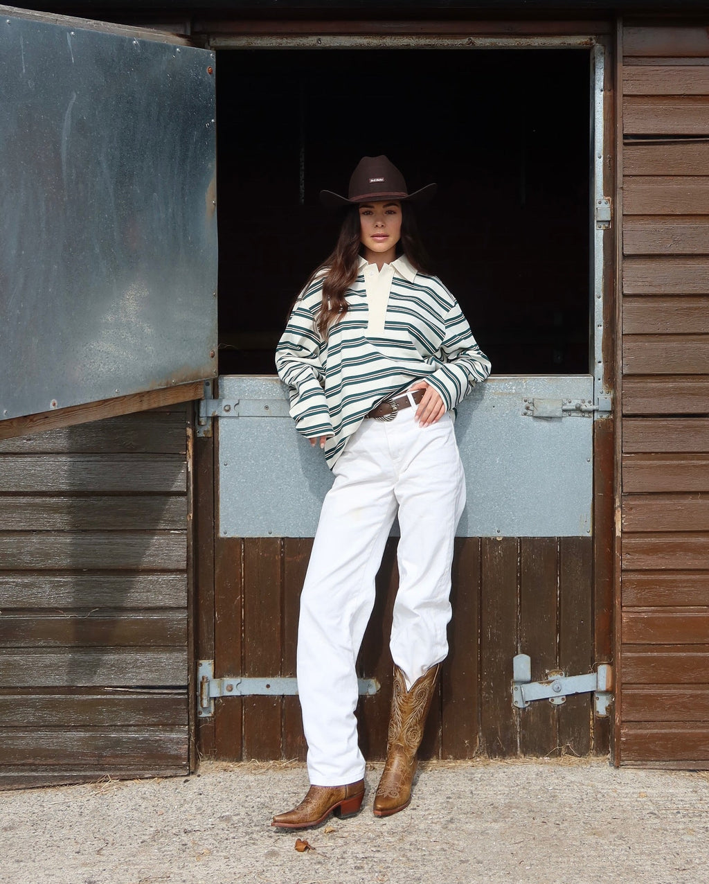 Pullover Damen mit Kragen und gestreiftem Design - J&B - 3 - Jasminaboutique.com