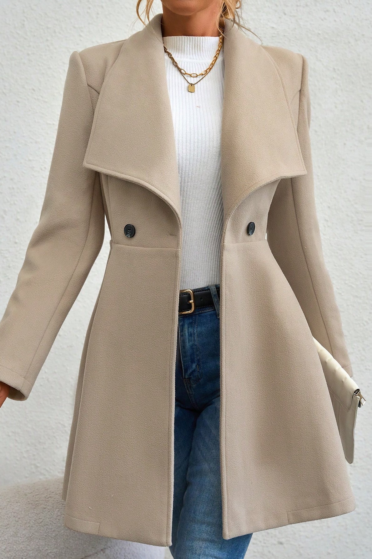 Jacket Damen mit offenem Kragen und taillierter Silhouette - J&B - 5 - Jasminaboutique.com