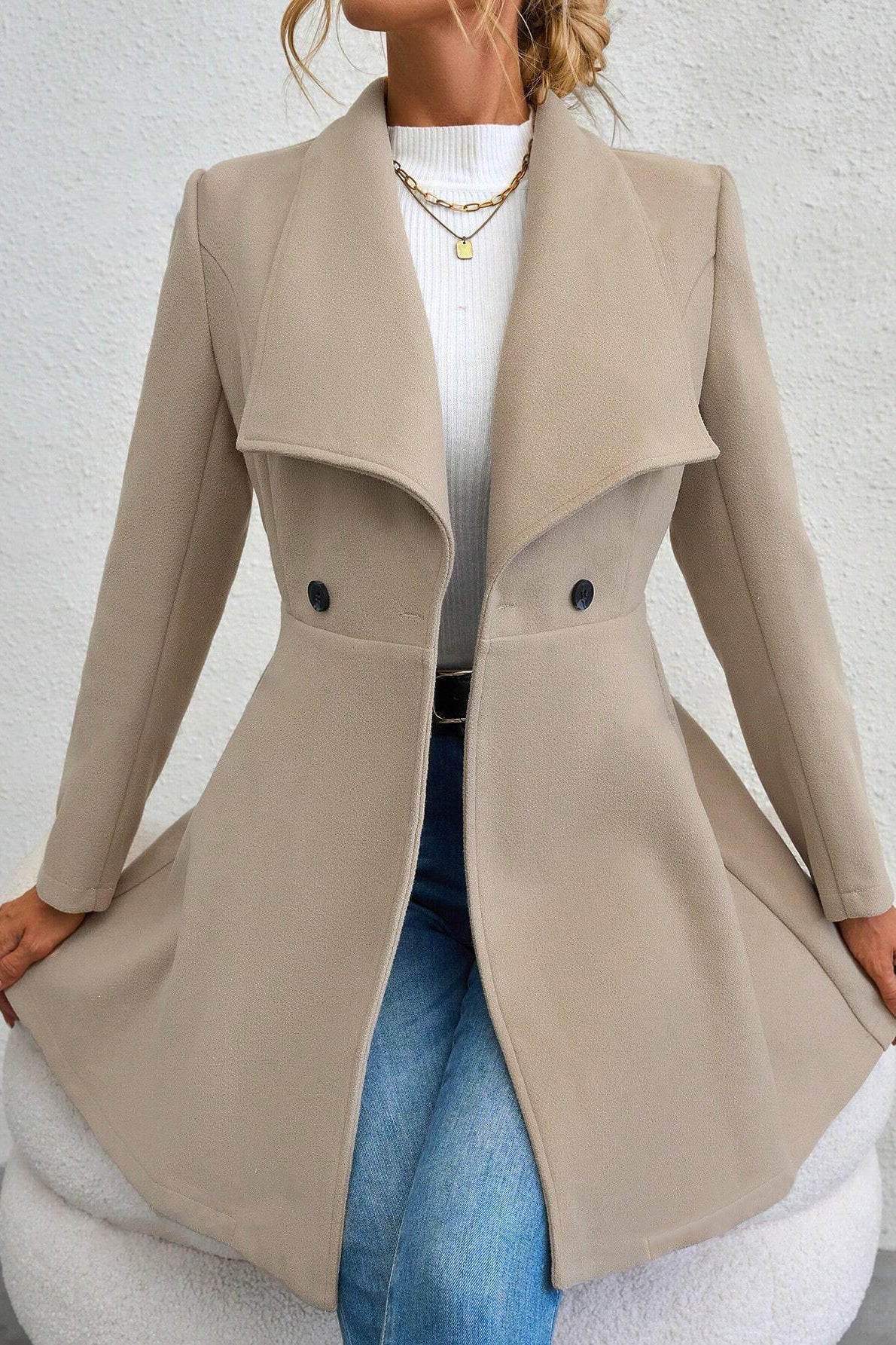 Jacket Damen mit offenem Kragen und taillierter Silhouette - J&B - 6 - Jasminaboutique.com