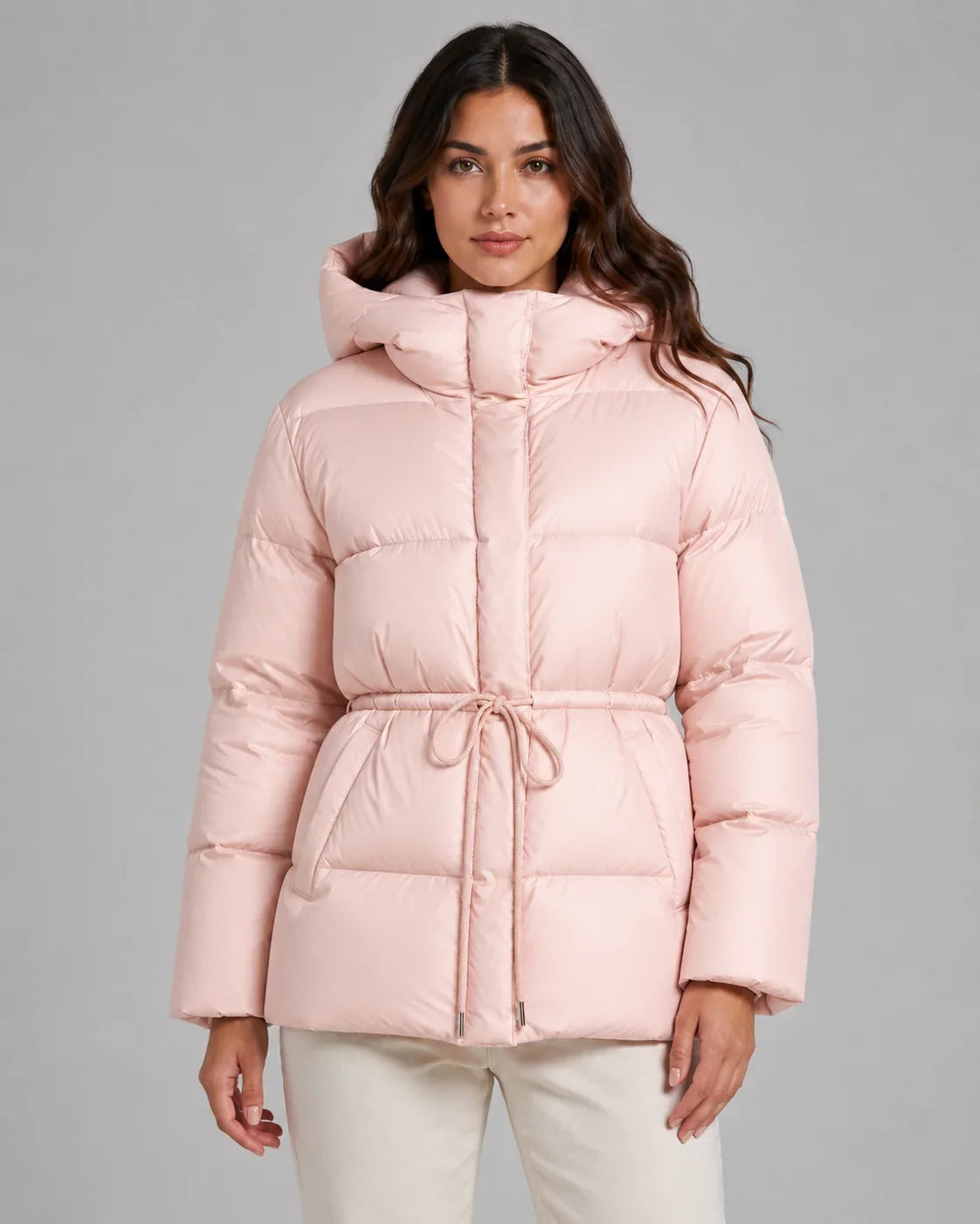 Damen Jacke mit Taillenzug und Kapuze - J&B - 4 - Jasminaboutique.com
