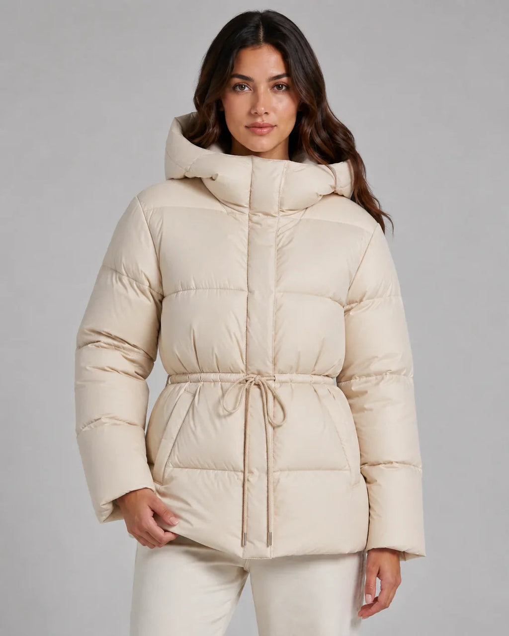 Damen Jacke mit Taillenzug und Kapuze - J&B - 7 - Jasminaboutique.com