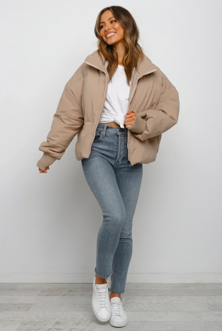 Damen Jacke mit Stehkragen und lässiger Passform - J&B - 4 - Jasminaboutique.com