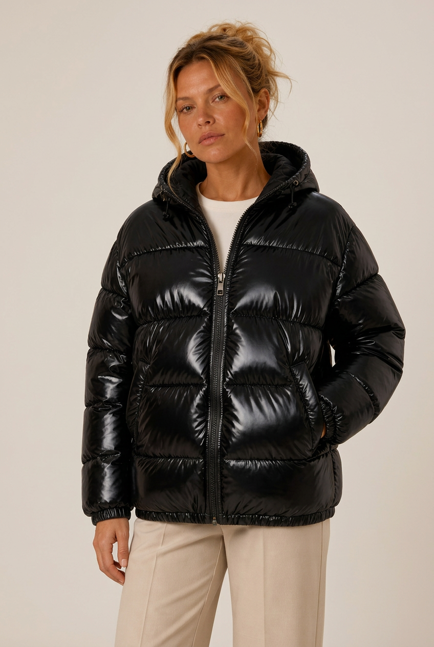 Jacke Damen mit Kapuze und lässiger Passform - J&B - 1 - Jasminaboutique.com