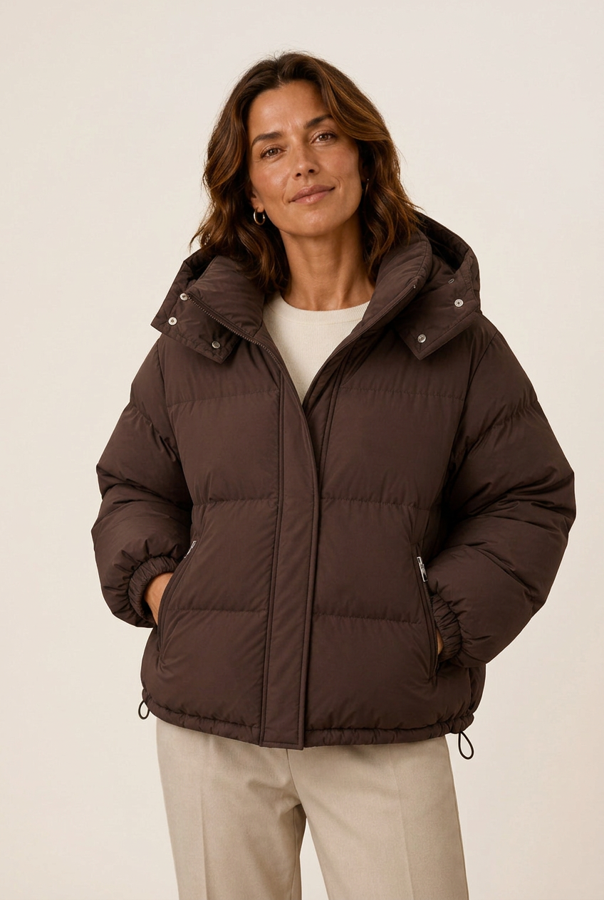 Jacke Damen Oversized mit Kapuze und Reißverschluss - J&B - 1 - Jasminaboutique.com