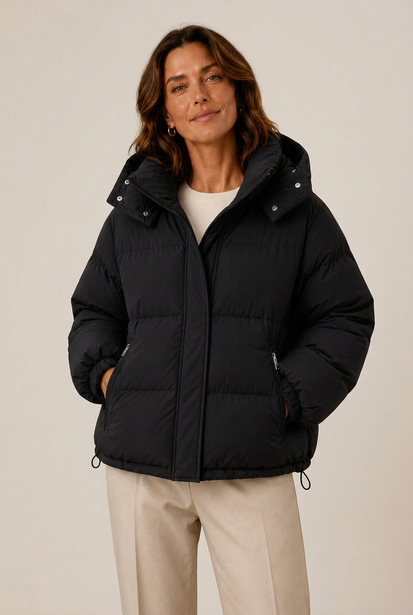 Jacke Damen Oversized mit Kapuze und Reißverschluss - J&B - 2 - Jasminaboutique.com