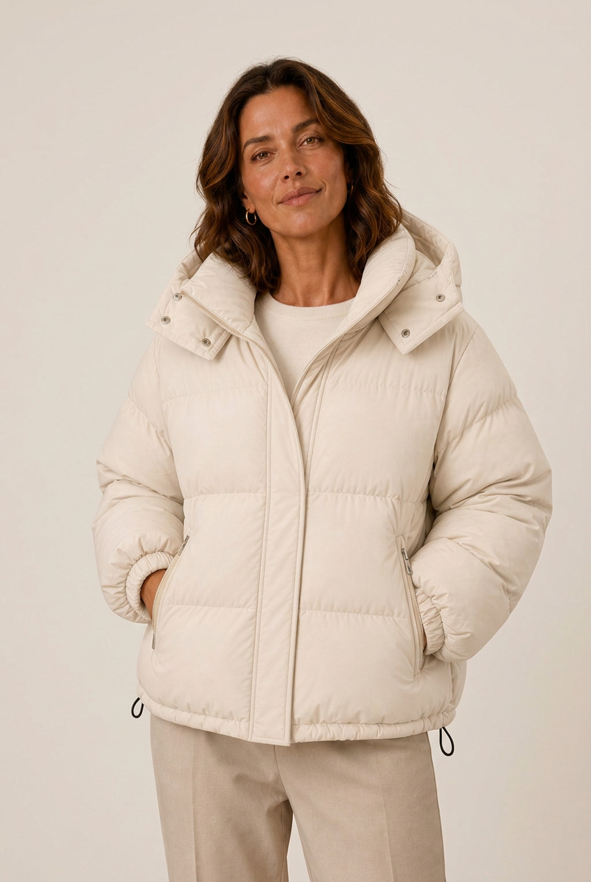 Jacke Damen Oversized mit Kapuze und Reißverschluss - J&B - 4 - Jasminaboutique.com