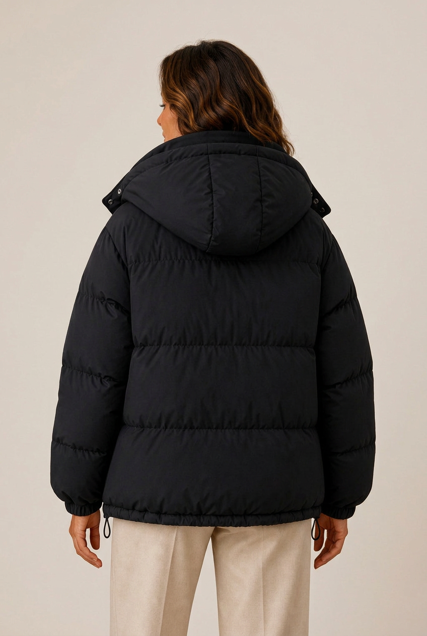 Jacke Damen Oversized mit Kapuze und Reißverschluss - J&B - 8 - Jasminaboutique.com