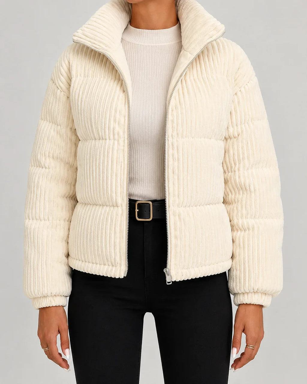 Jacke Damen mit Reißverschluss und Stehkragen - J&B - 1 - Jasminaboutique.com