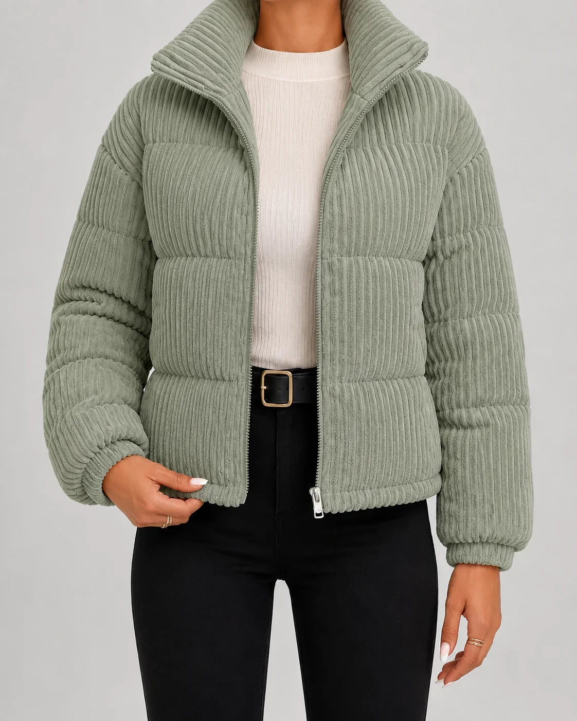 Jacke Damen mit Reißverschluss und Stehkragen - J&B - 2 - Jasminaboutique.com